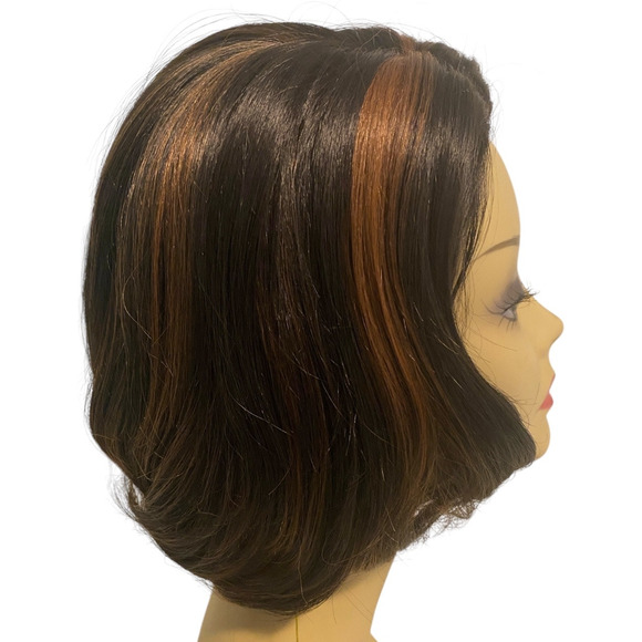 Side Part Bob Wig Mid Length Brown Copper for Women Avg Size NWT - Picture 11 of 12